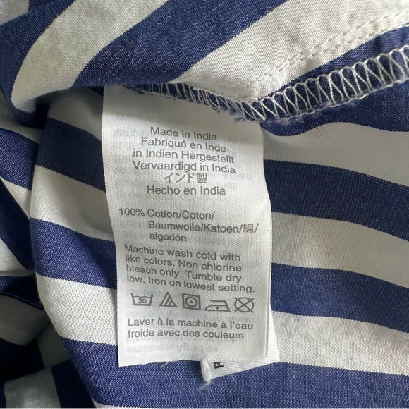 J.Crew Button Front Tie Waist Top in Bold Stripe Cotton Poplin sz S - Picture 12 of 12
